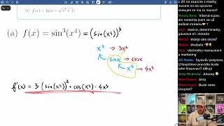 VŠ - Analýza: Složitější derivace, tečna a normála (7. stream)